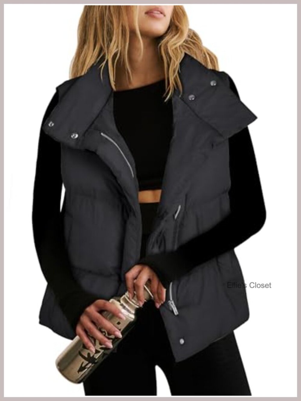 Quilted Puffer Vest Sleeveless Zip Up Padded Gilet Lightweight Winter Outerwear